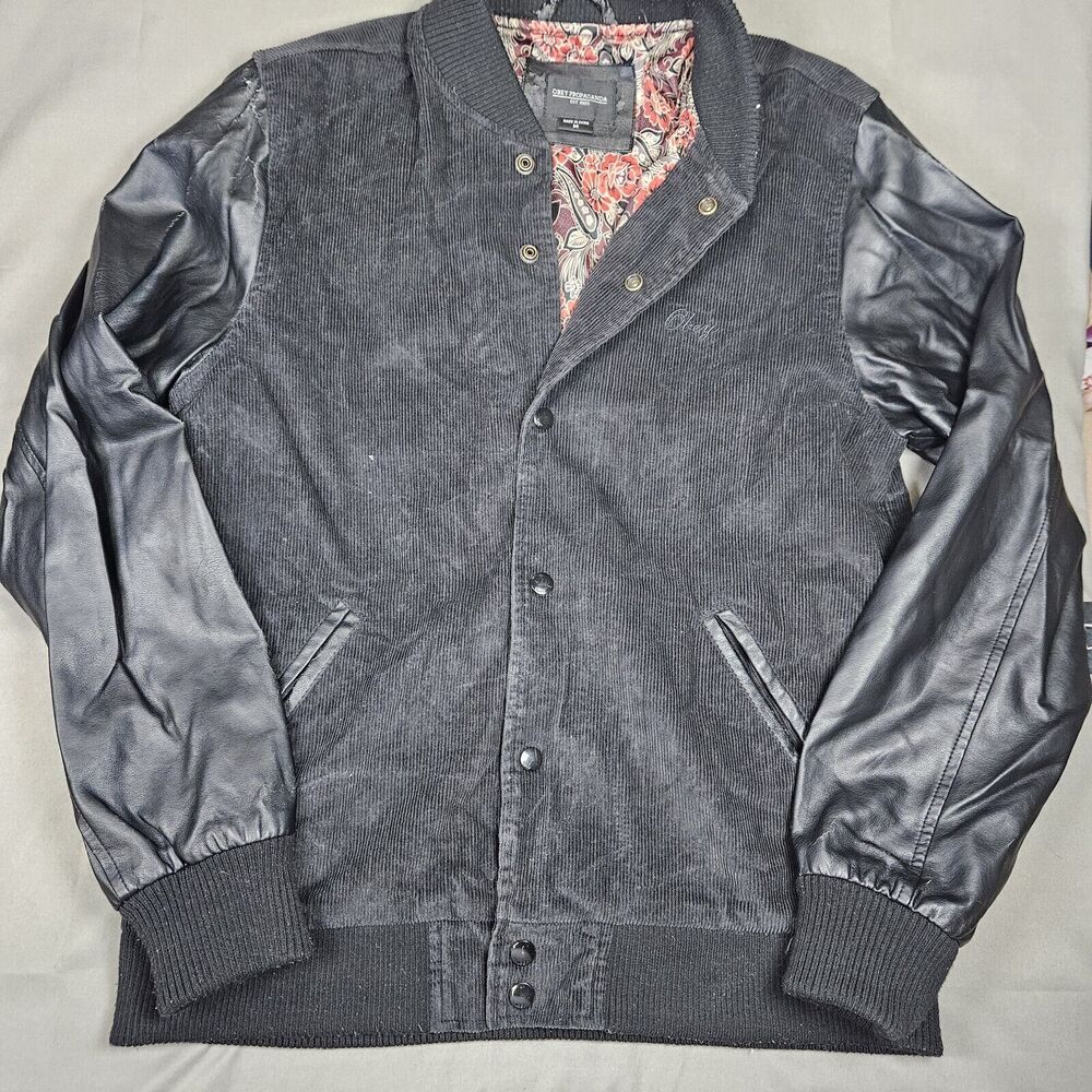 Obey Propaganda Corduroy Bomber Style Jacket Floral Interior Size Medium